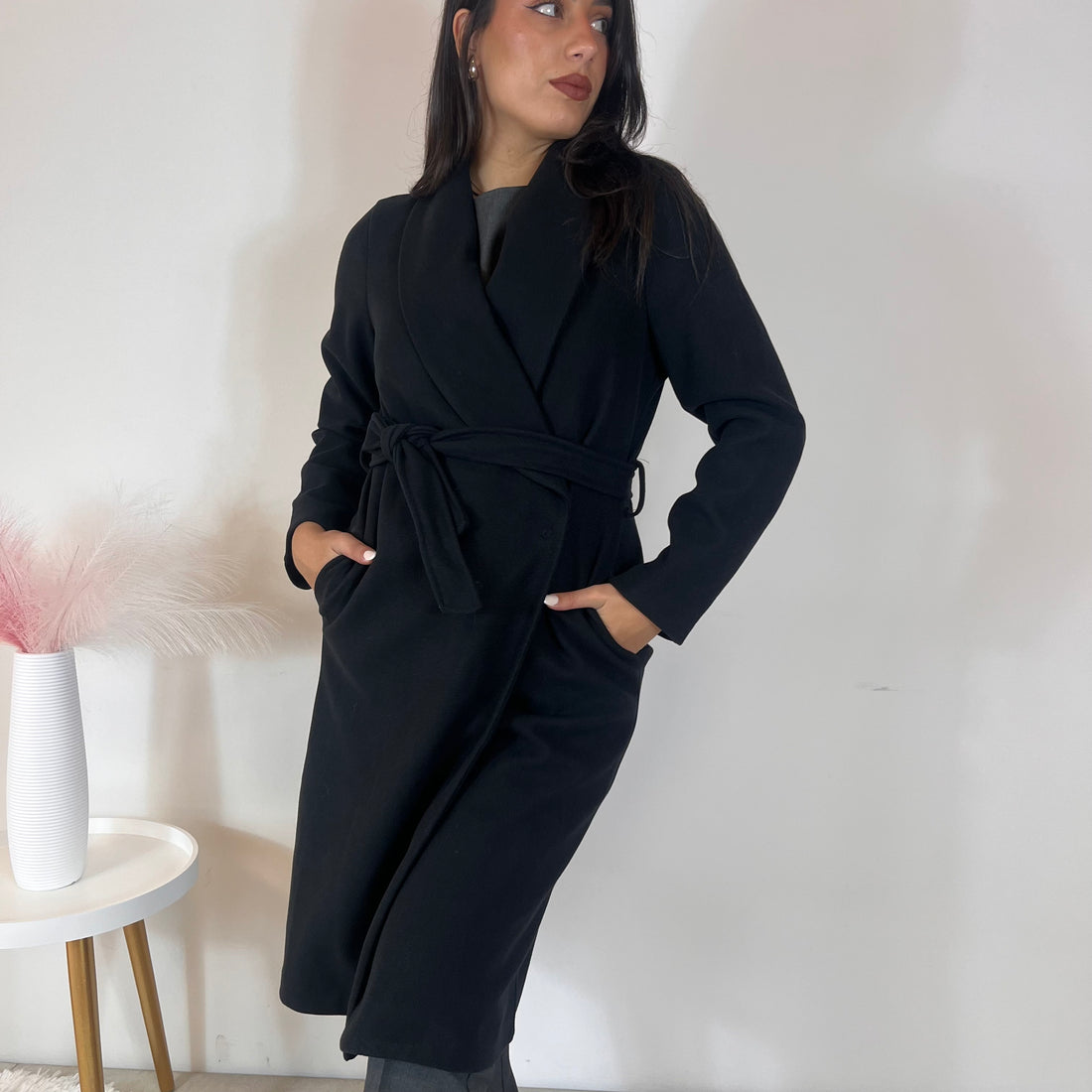 Cappotto lungo con cintura